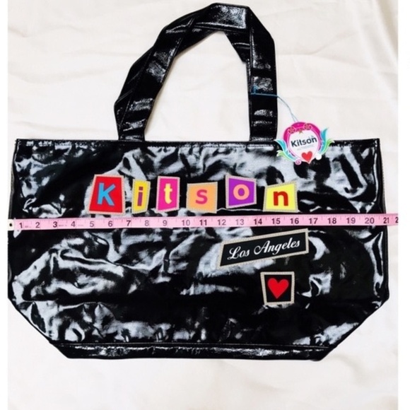 KITSON Los Angeles Black Vinyl Lrg. TOTE BAG - Picture 4 of 11